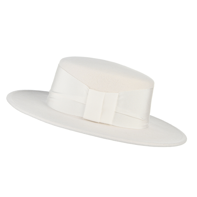 Fedora Hat Wool - قبعة فيدورا بيضاء من الصوف 100٪