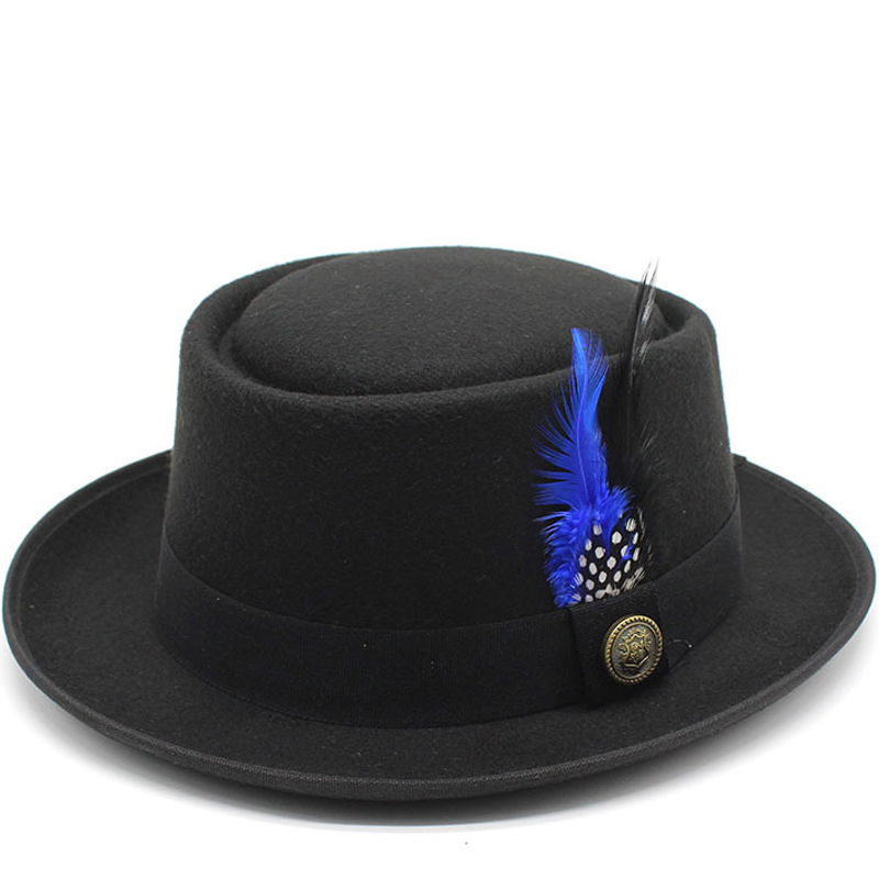 Fedora Hat Wool - ورأى الصوف حافة واسعة فيدورا للرجال