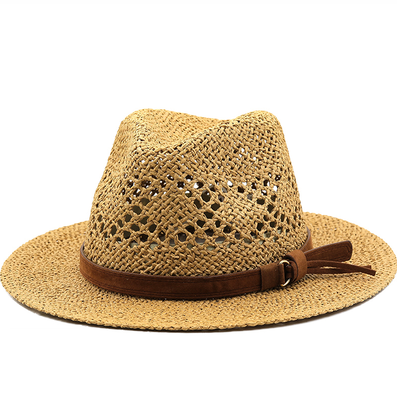 Cowboy Hat Straw - جوفاء الرجال الرافية القش قبعة قبعة