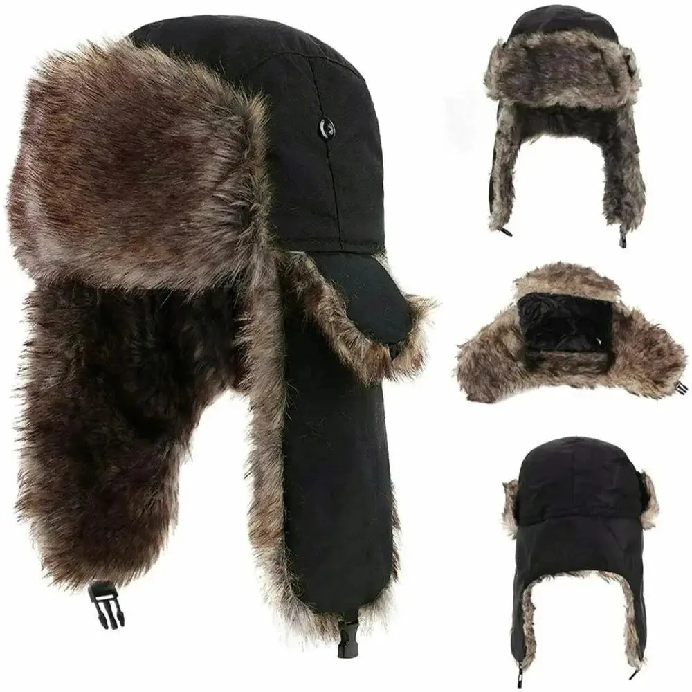 Trapper Hat Ear Flap - قبعة شتوية رجالية دافئة على الطراز