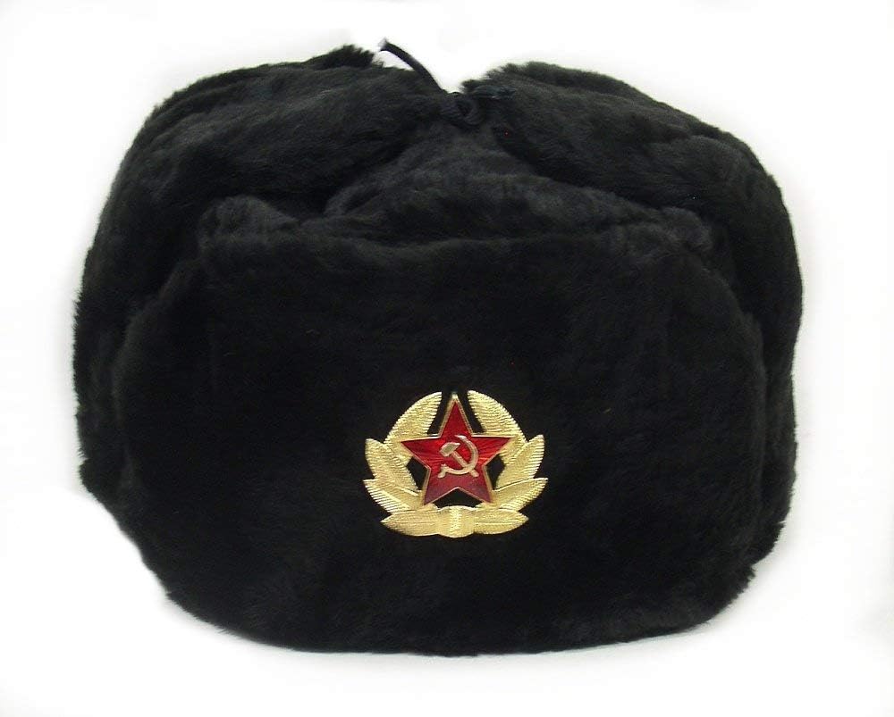 Trapper Hat Ear Flap - قبعة روسية، شارة عسكرية للجيش السوفيتي،