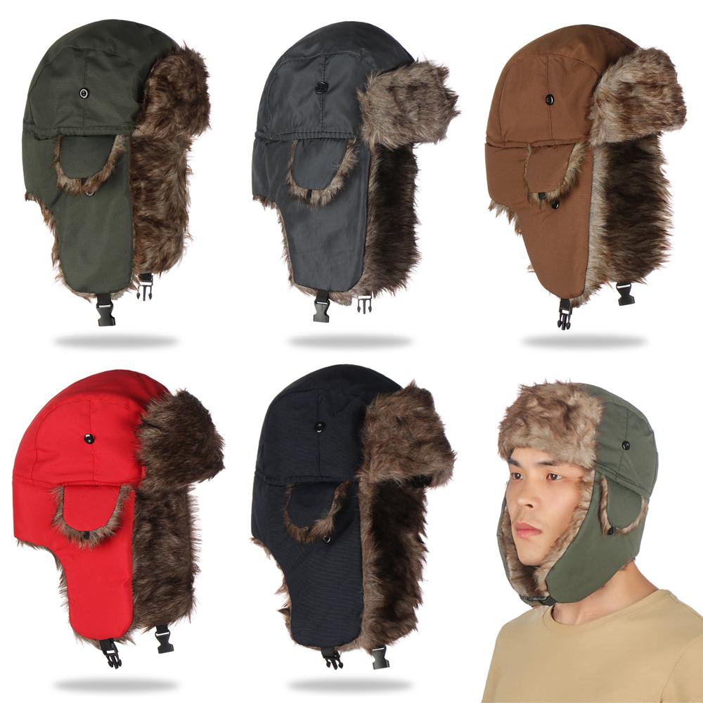 Trapper Hat Ear Flap - الشتاء الدافئ الفراء إيرفلاب قبعة تزلج
