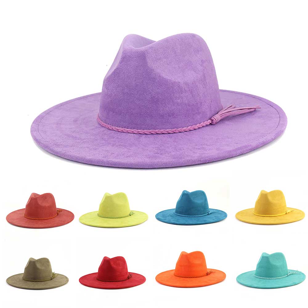 Fedora Hat Wool - نباتي الجلد المدبوغ قبعة شكل دمعة