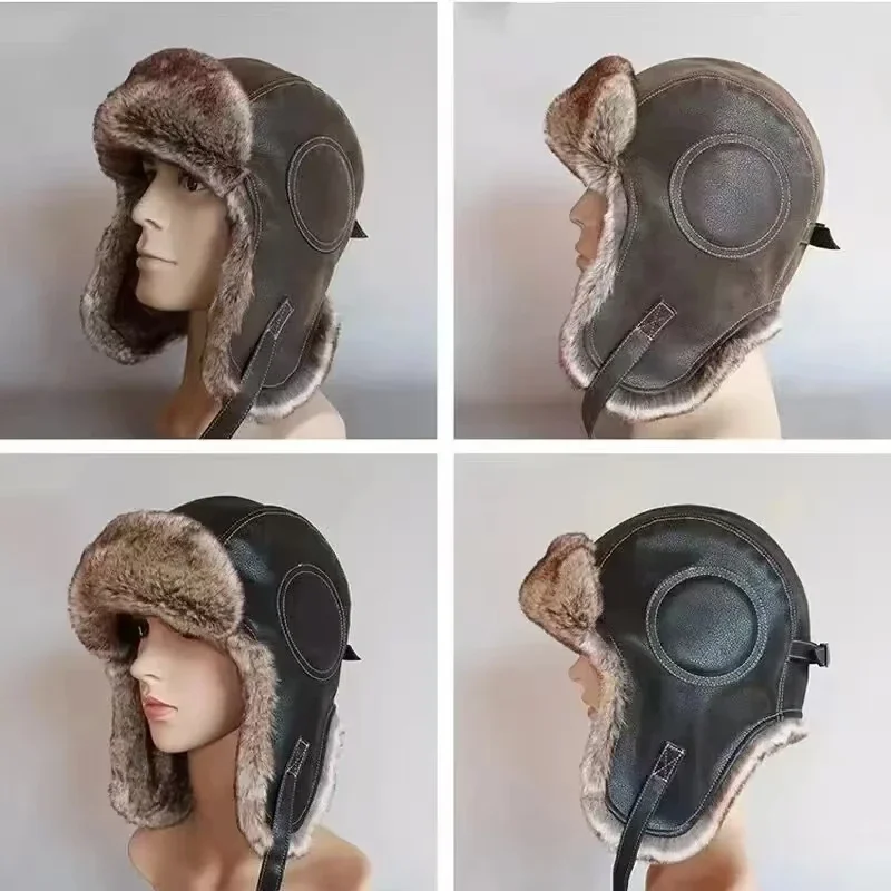 Trapper Hat Ear Flap - قبعة جلدية سنو وينت مع اللوحات