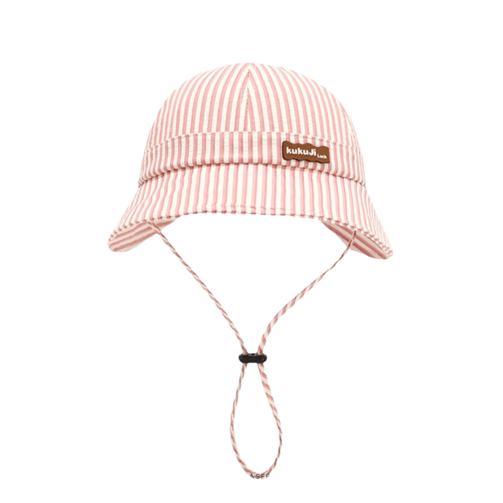 Bucket Hat Cotton - قبعة صياد جديدة مخططة للأطفال قابلة