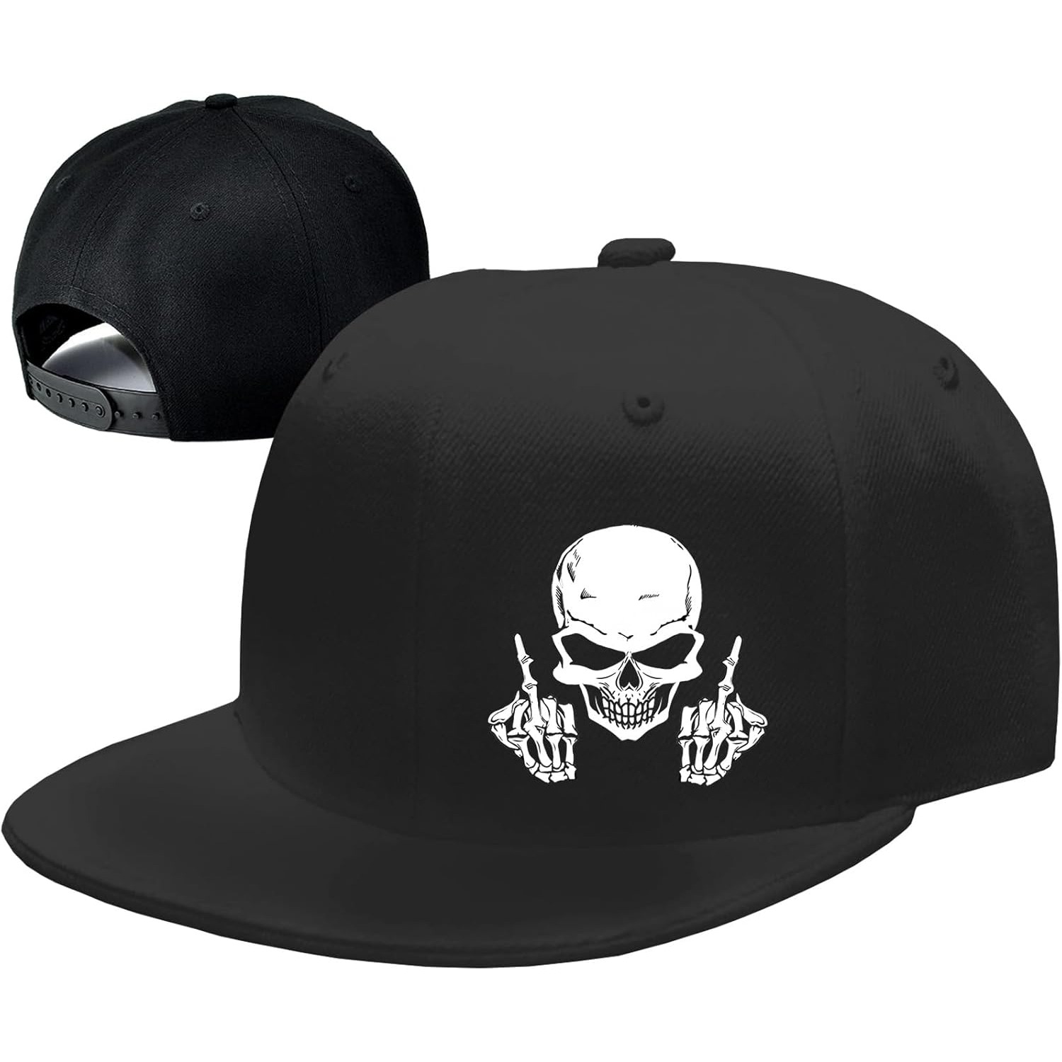 Snapback Hat Flat - الجمجمة الاصبع الوسطى Snapback القبعات للرجال