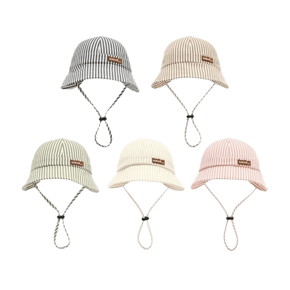 قبعة أطفال جديدة مخططة قابلة ل - مراجعة Bucket Hat Cotton وسعره