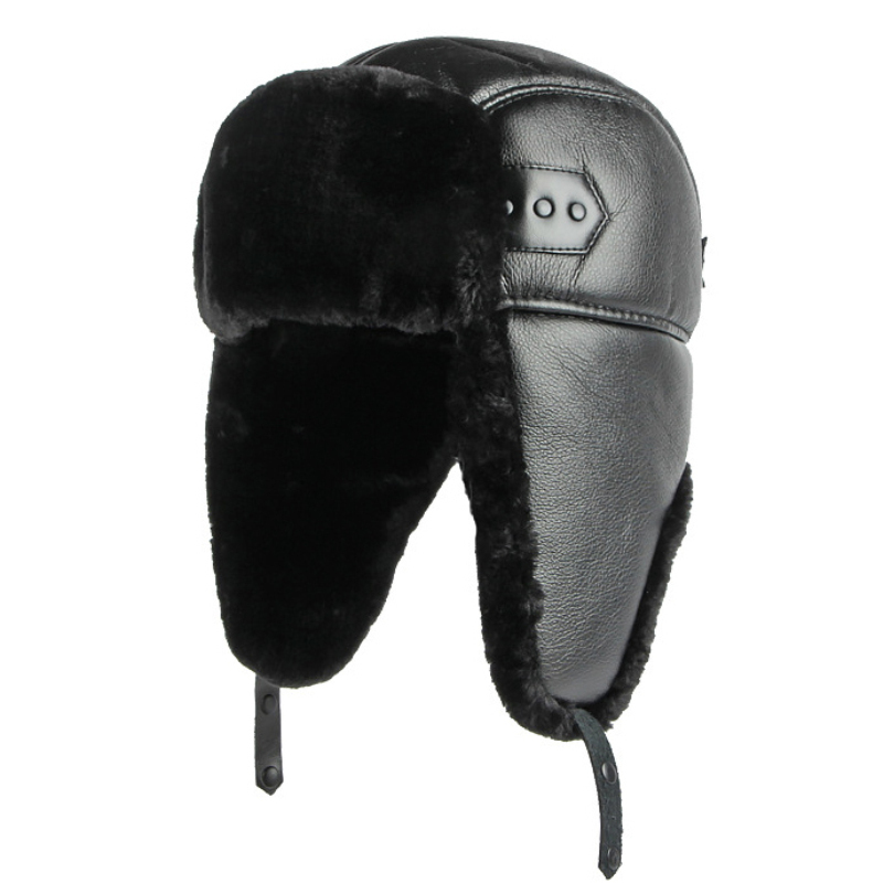 HT4002 جديد بو الجلود الروسية  - مراجعة Trapper Hat Ear Flap وسعره