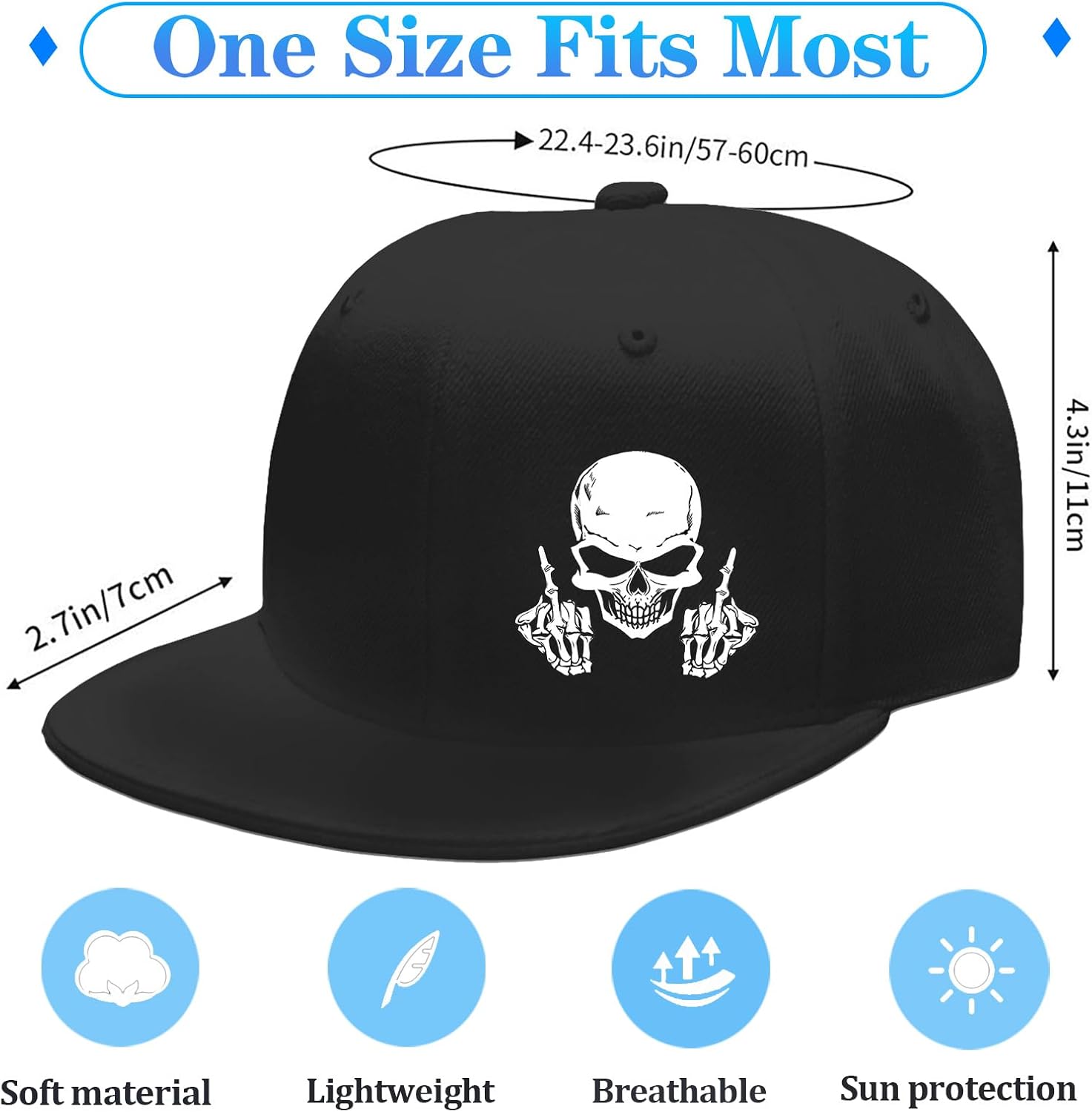 الجمجمة الاصبع الوسطى Snapback - مراجعة Snapback Hat Flat وسعره