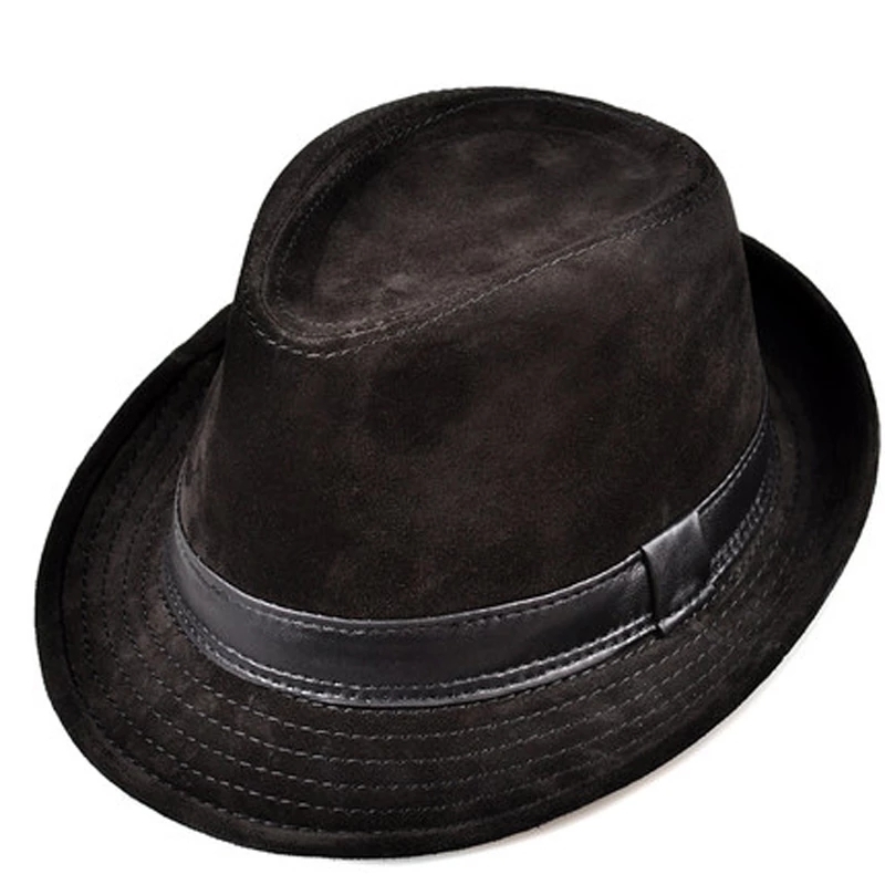 الرجال جلد طبيعي جلد البقر الم - مراجعة Fedora Hat Wool وسعره