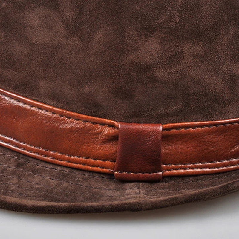 الرجال جلد طبيعي جلد البقر الم - مراجعة Fedora Hat Wool وسعره